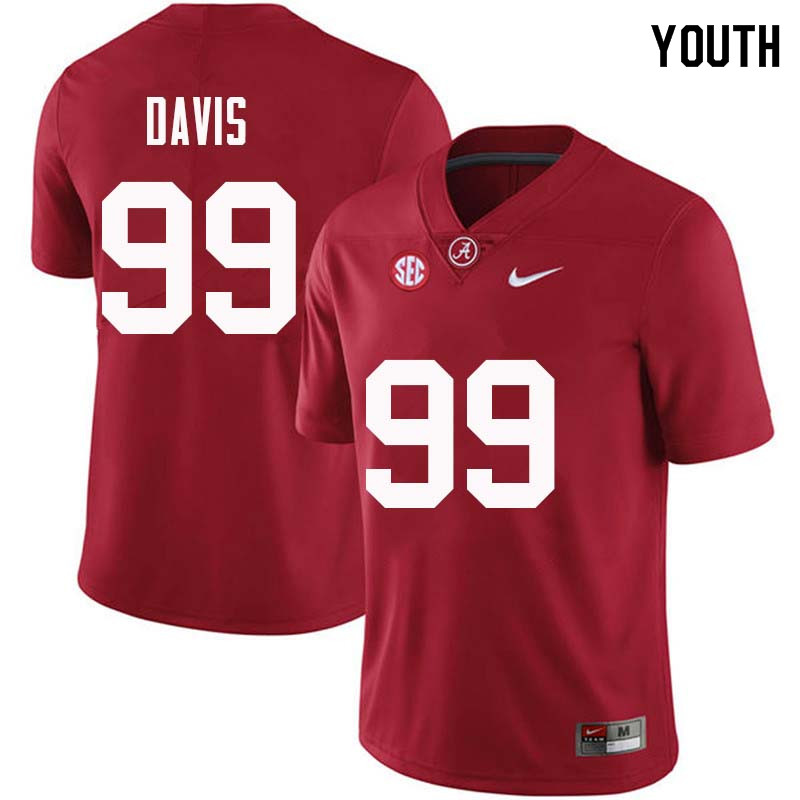 Youth #99 Raekwon Davis Alabama Crimson Tide College Football Jerseys Sale-Crimson